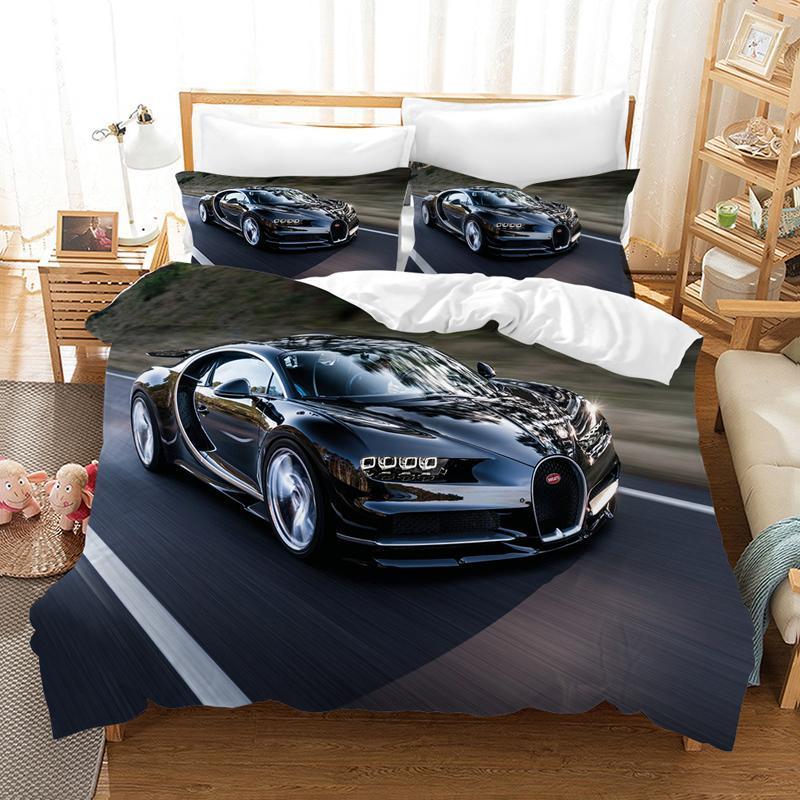 

Bedding Sets Luxury Supercar 3D Set Duvet Covers Bed Linen Bugatti Racing Car Comforter Bedclothes Linens (NO Sheet)1
