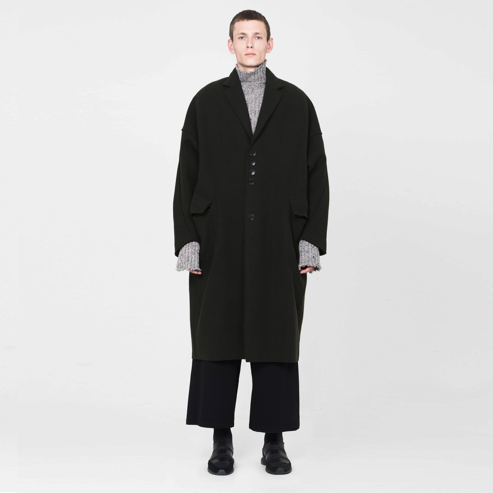 

2021 New S-7xl!! Men's Heavy Woolen Jacket Designer's Low-level Male Designer 5E7N, Black