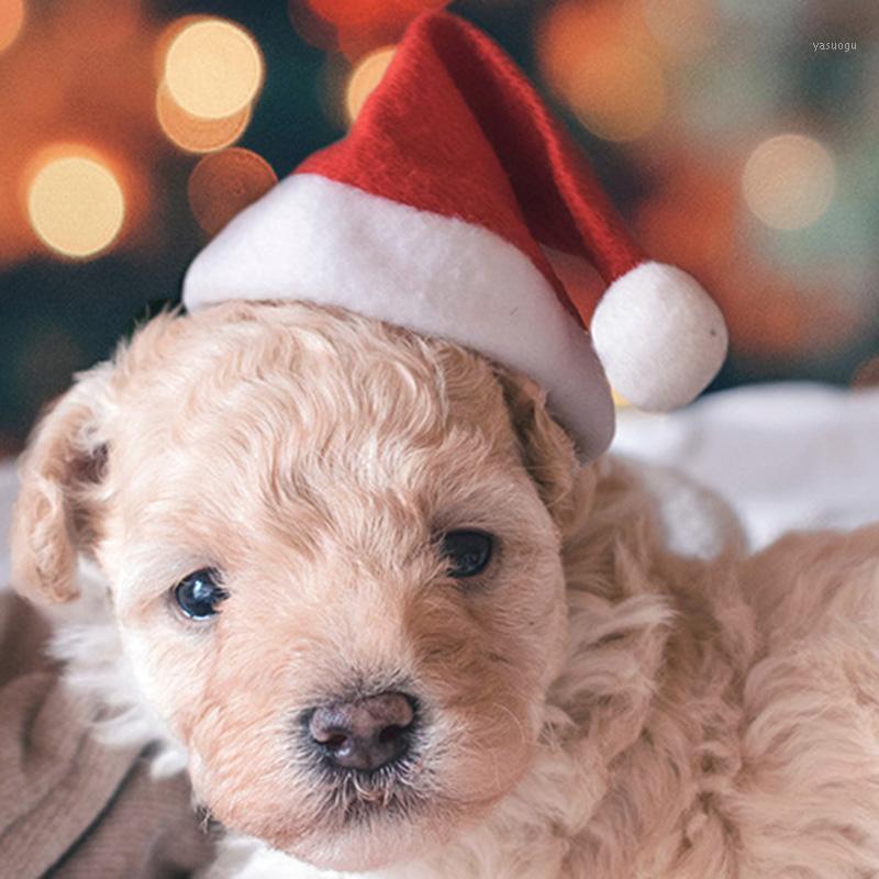 

Small Animals Hat Santa Pet Christmas Cap Cat Dog Puppy Kitten For Celebration Pet Costume Accessories New Year 20211