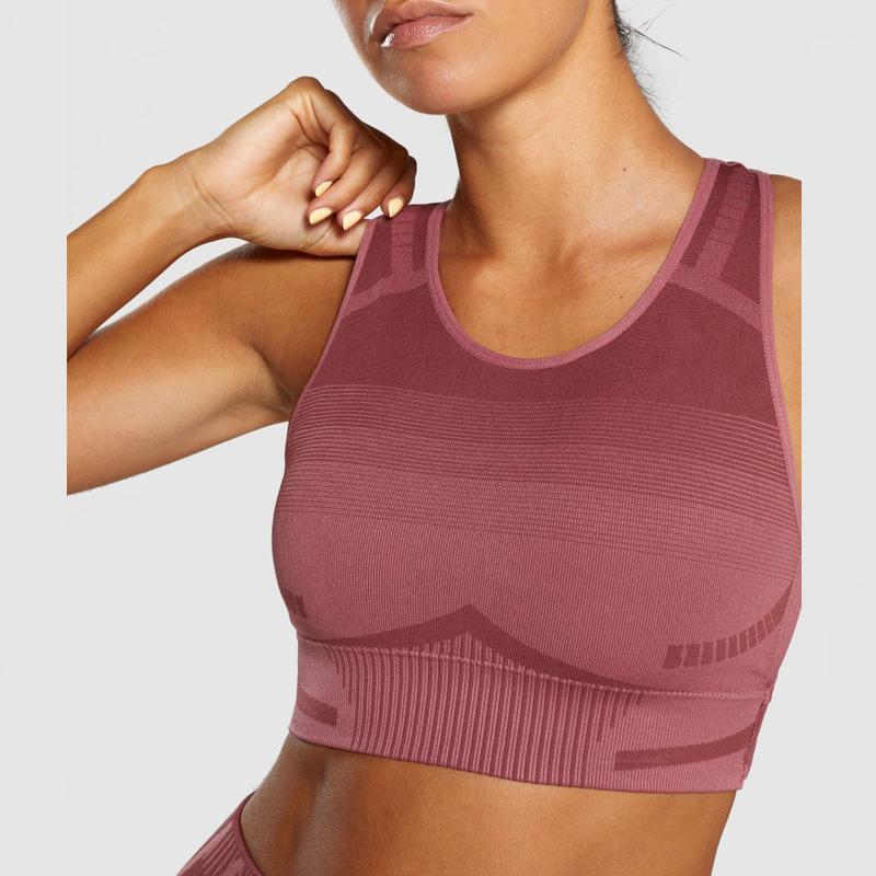 

Seamless Yoga Tops Crop Sports Bra For Women Gym U-neck High Support Push Up Breathable Top With Pad Fitness Shockproof Bralette1, Black
