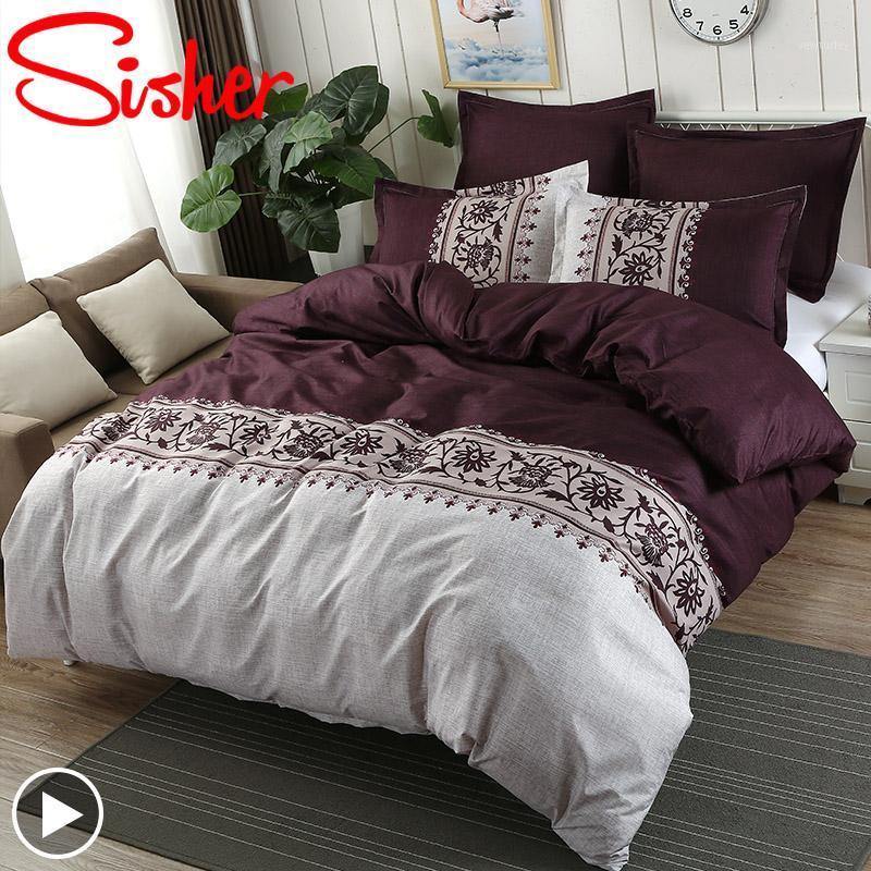 

Sisher Bedding Set Plain Color Duvet Cover Set Simple Style Pillowcase Printed Plain Weave Bed Linen Double Full Queen King Size1, Green