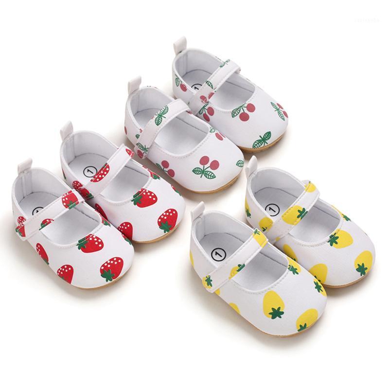

2021 Baby shoes Newborn Infant Baby Girls shoes Fruit Print Shoe Soft First Walking Princess newborn girls sneakers1, Red
