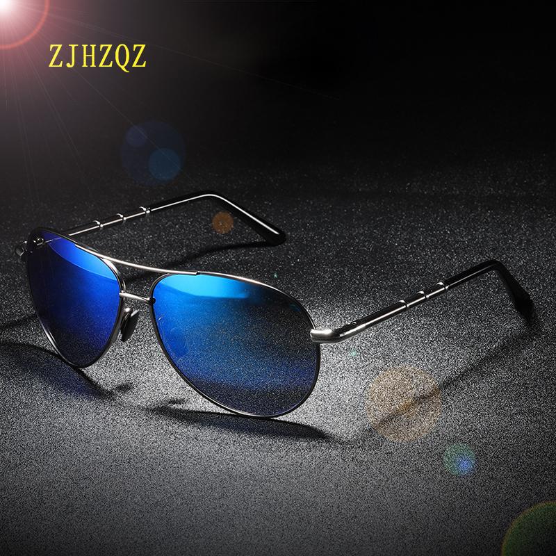 

High Quality Classic Pilot Polarized Sunglasses Men UV400 Driving Brown Blue Black Silver Sun Glasses