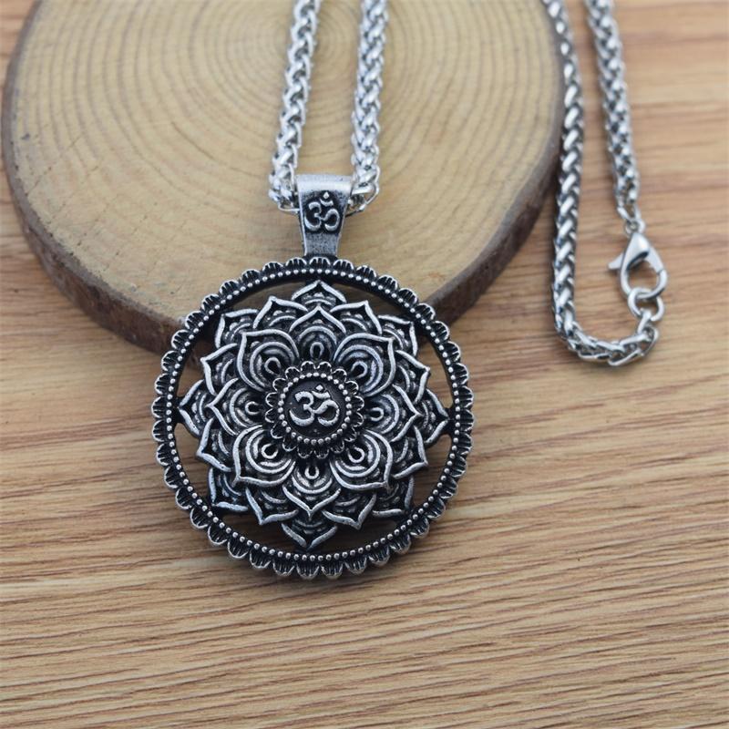 

12pcs Religious OM Mandala Lotus Necklaces Tibetan Buddhism Spiritual Meditation Jewelry