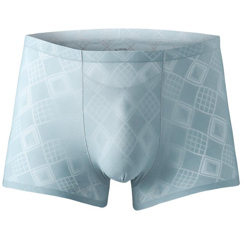 

3pcs Summer Mens Ice Silk Non-Track Underwear Man Ultra-thin Shorts Boxers Male Sexy U Convex Pouch Panties Cuecas Underpants, Black