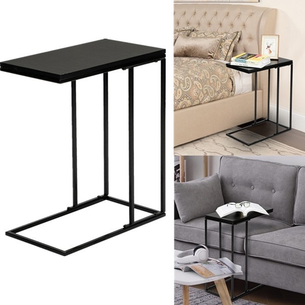 

Coffee Tray Side Sofa End Table Couch Room Livining Room Black Frame Base Wrought Iron Living Room Side Table