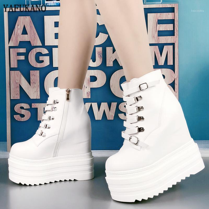 

14Cm Super High Heel Short Boots Fashion Within Increase Women Shoes Sexy Party Dress Ankle Boots Spring Autumn Wedge High Heels1, Black