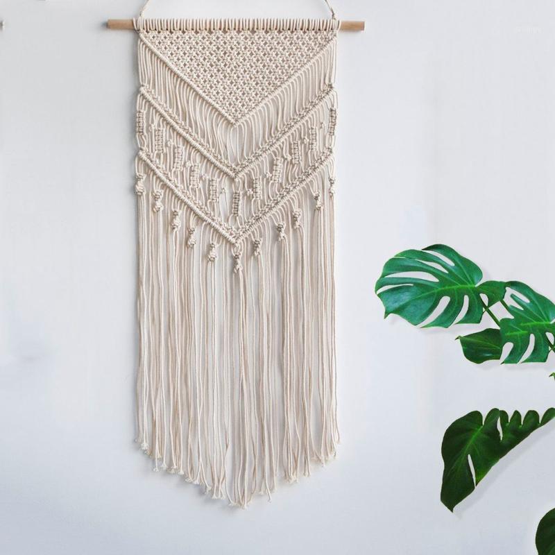 

Macrame Woven Wall Hanging Boho Chic Bohemian Home Geometric Art Decor Beautiful Apartment Dorm Room Decoration1