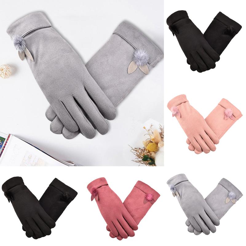 

Mittens women's winter Suede Warm With T-ouch Screen outdoors Multiple colors available Winter gloves man