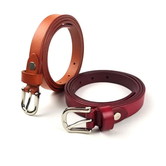 

Hot Cowhide Belt For Women 1.5CM Width Belt Fashion Casual Female Genuine Leather Waists Strap Gold Square Buckle Small Belts, Black