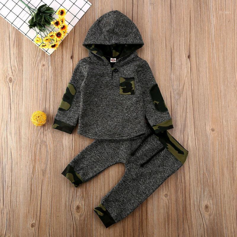 

Baby Spring Autumn Clothing Toddler Kids Baby Boys Long Sleeve Camo Hoodie Tops Pants Leggings Outfits Set1, As pic