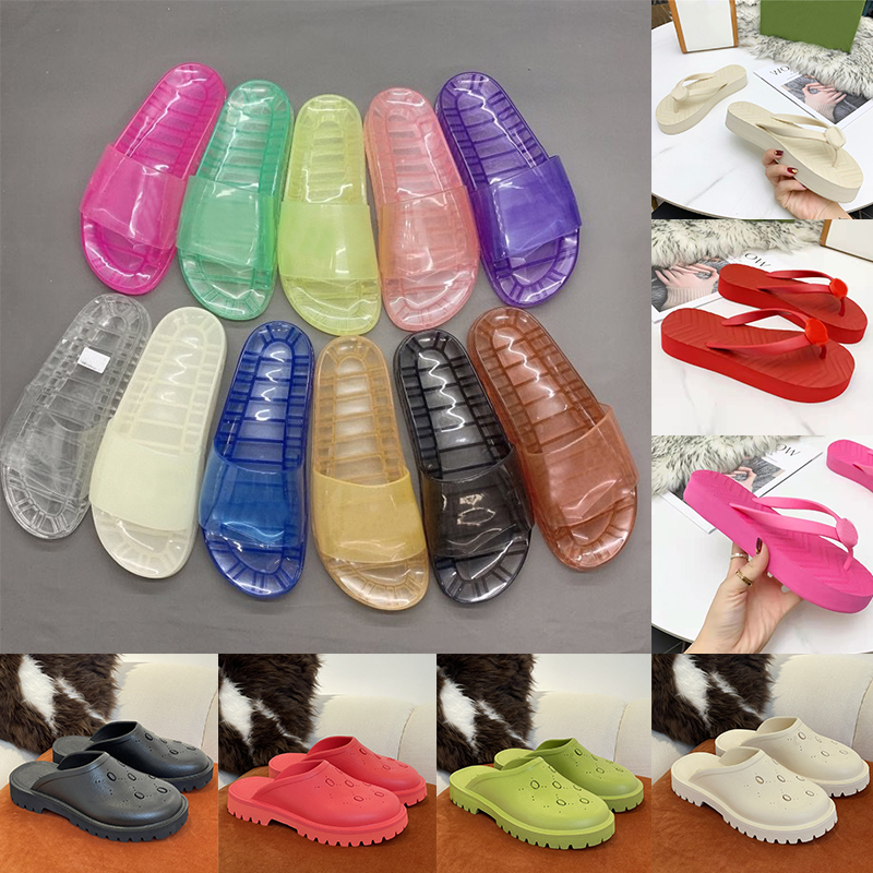 

Mens Slides Sandals Womens Transparent Rubber Crystal Designer Slippers Holes EVA Sandal Fashion Trends Summer Jelly Sliders Flats Beach Shoes Size 35-46 Flip Flop, Holes sandal-1