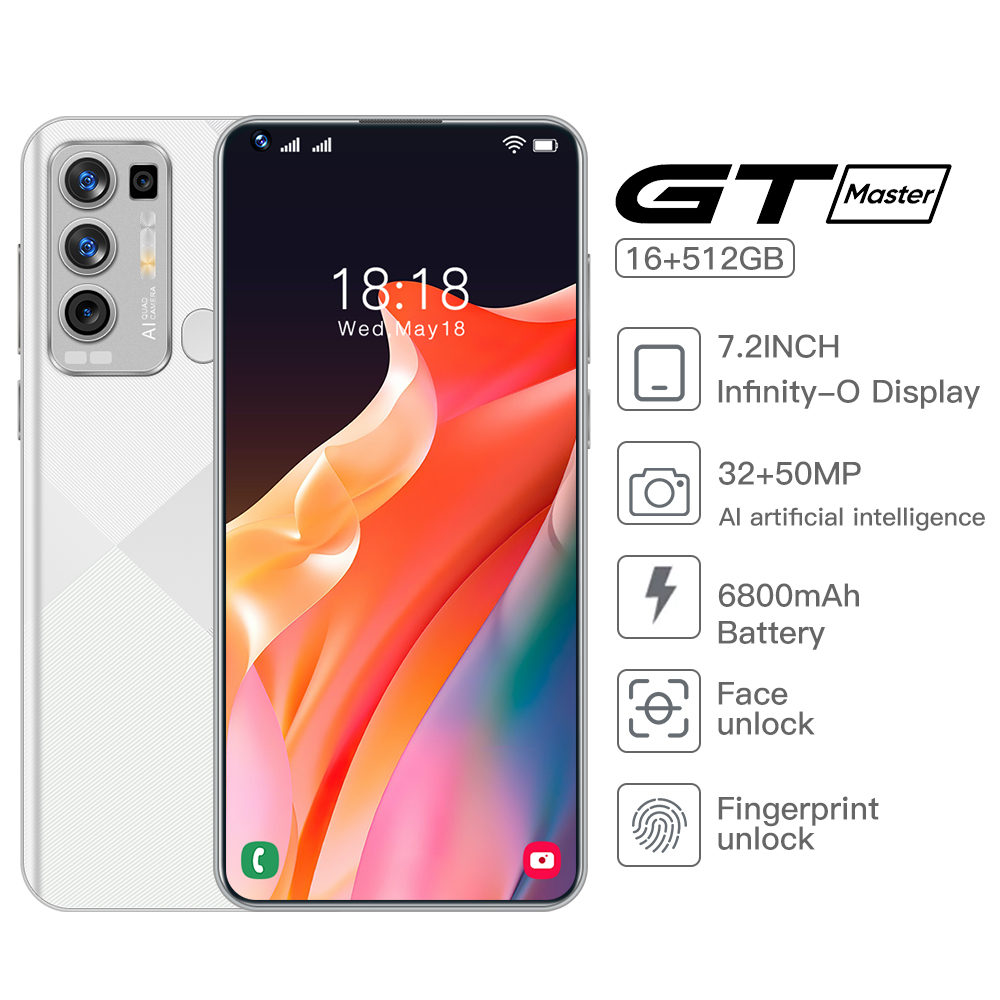GT hot Selling Mobilphone 16+512GB Andriod 11.0 Phone MTK6889 10 Core 6800mAh Big Battery 32+64MP Smartphones 4G 5G LTE Unlocked Original-image-755955593