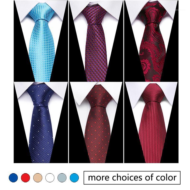 

Quality Men red flowerTie Paisley Silk Wedding Tie For Men New Design Business blue dot necktie fit wedding solid green1