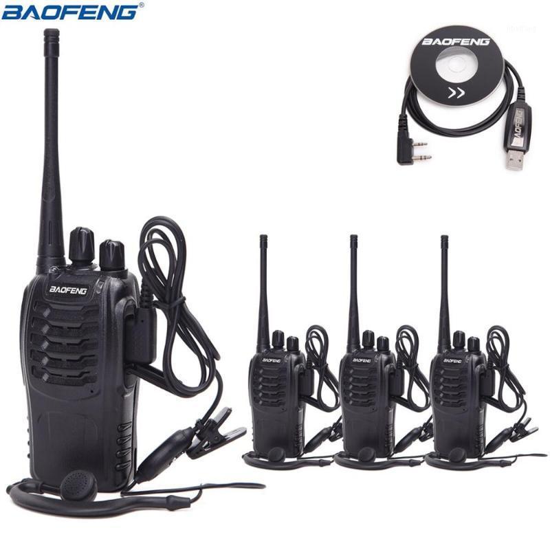 

4Pcs BaoFeng BF-888S Handheld 5W Two Way Ham Radio Walkie Talkie BF888S UHF 400-470 888S with 4 Earpiece 1 USB Programming Cable1