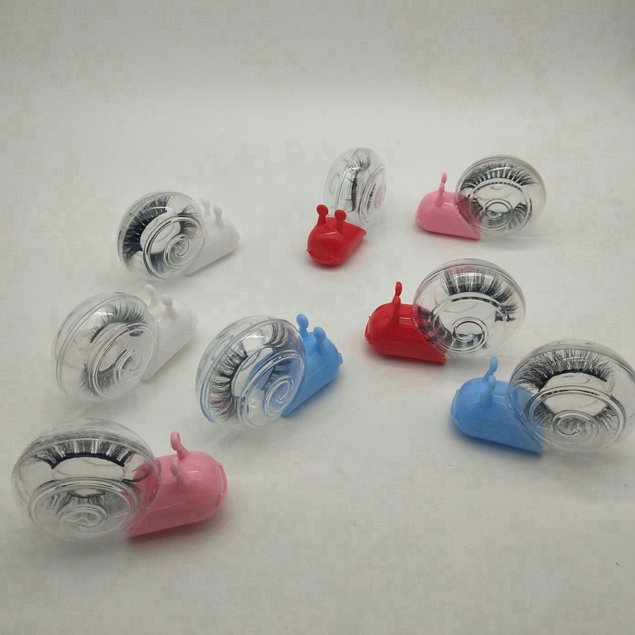 

3D Mink Eyelash Package Boxes Cartoon False Eyelashes Packaging Empty Eyelash Box Case Creative Snail Shaped Lashes Box Packaging