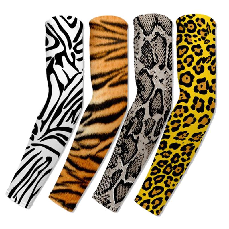 

Hot Sale Bicycle Cool Arm Sleeves Personality Animal Pattern Printed Unisex Arm Sleeves Hiking Riding Manguito Ciclismo /1Pair, White