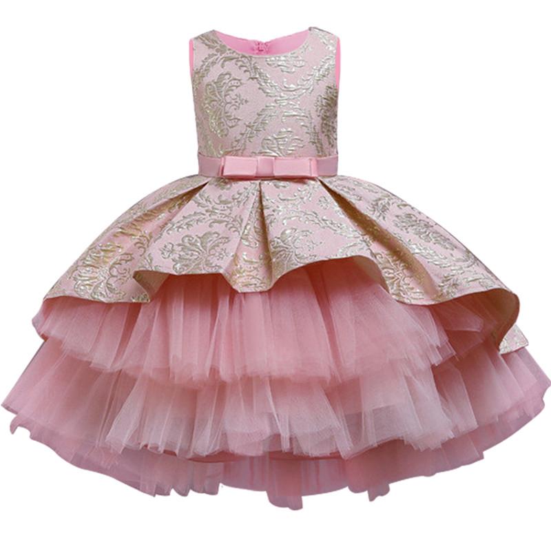 

2020 New Children Casual Dress Lace Tutu Baby Girls Princess Dress Jacquard Fluffy Dresses Flower Girl Halloween Christmas 2-8st, White
