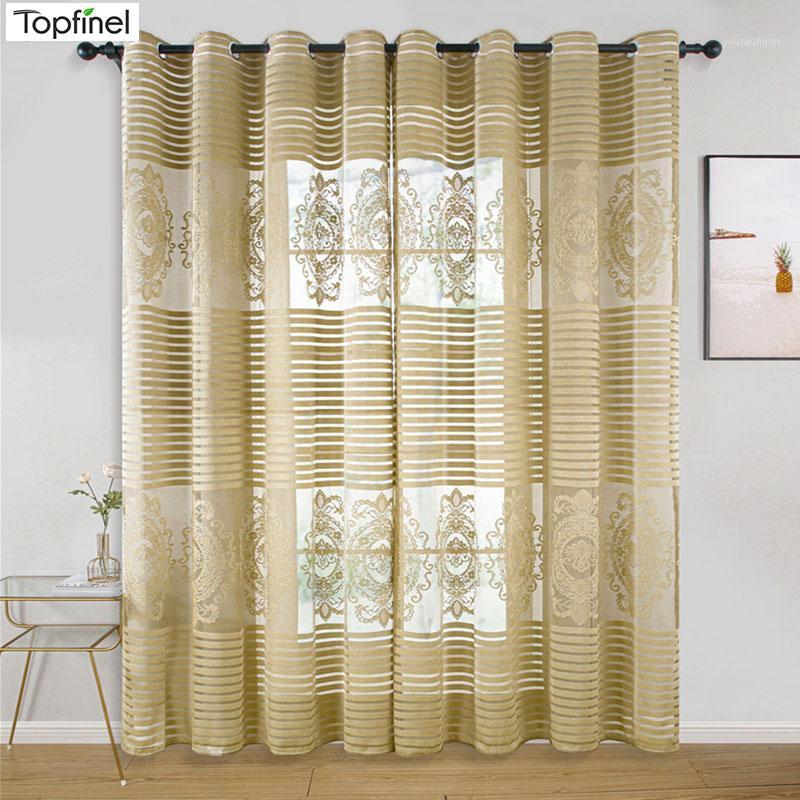 

Topfinel Print Tulle Curtains For Living Room Modern bedroom Curtains For Kitchen Modern Window Treatments Custom made 2020 new1, Brown