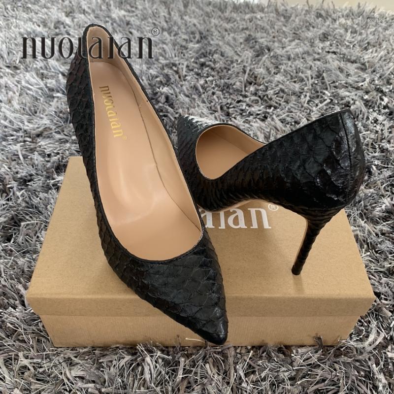 

12/10/8CM Women Stiletto High Heels Ladies Sexy Black Snake thin Heels Pointed Toe Pumps Comfortable Dress wedding Shoes Woman1, Yl-al black12cm