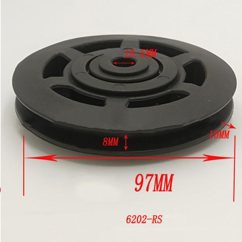 

Universal Bearing 97mm Nylon Pulley Wheel Cable Gym Fitness Equipment Durable Plastic Parts Universal Size1