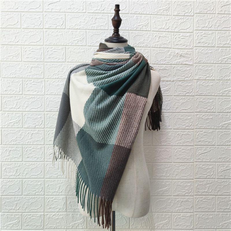 

Foulard Autumn Winter New Imitation Cashmere British Style Color Matching Scarf Shawl Korean Version Thick Warm Female Blanket