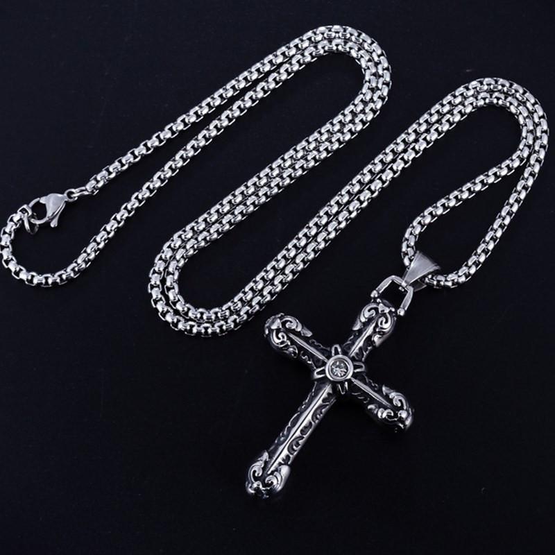 

Zircon Material Red White Iced CZ Cross Pendants Necklace Chain Fashion Hip Hop Jewelry