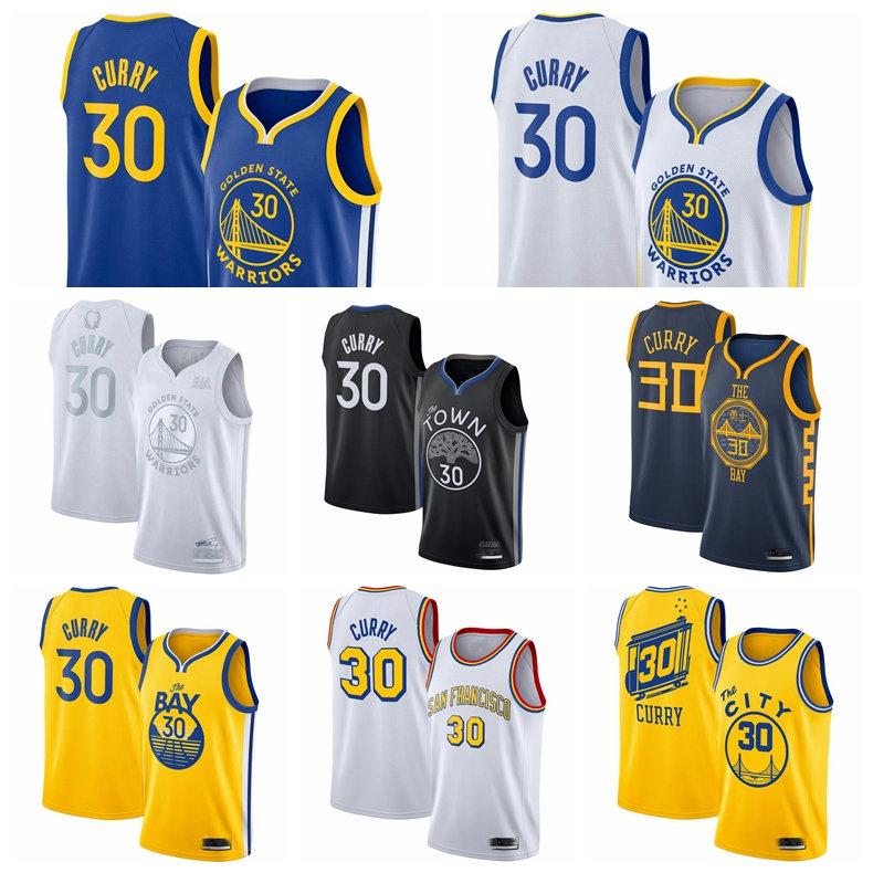 

2019-20 New Stephen Curry 30# Golden State Warriors Swingman Basketball Men's Jerseys Royal Icon Edition, Shown