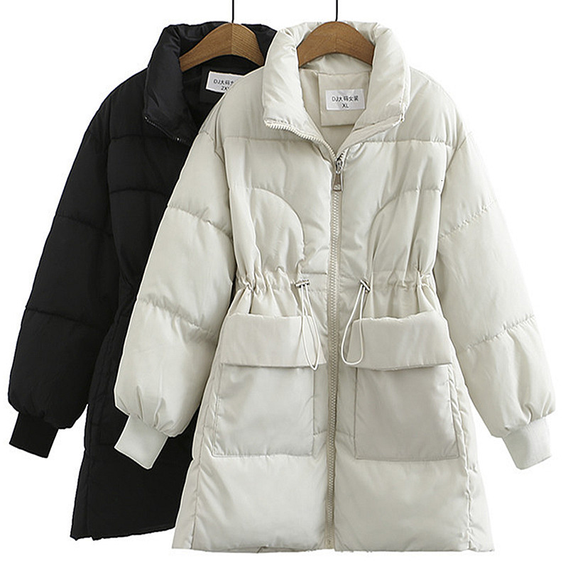 

2021 New winter cotton-style jacket medium thick cord hot plus size women's fashion CPNO, White