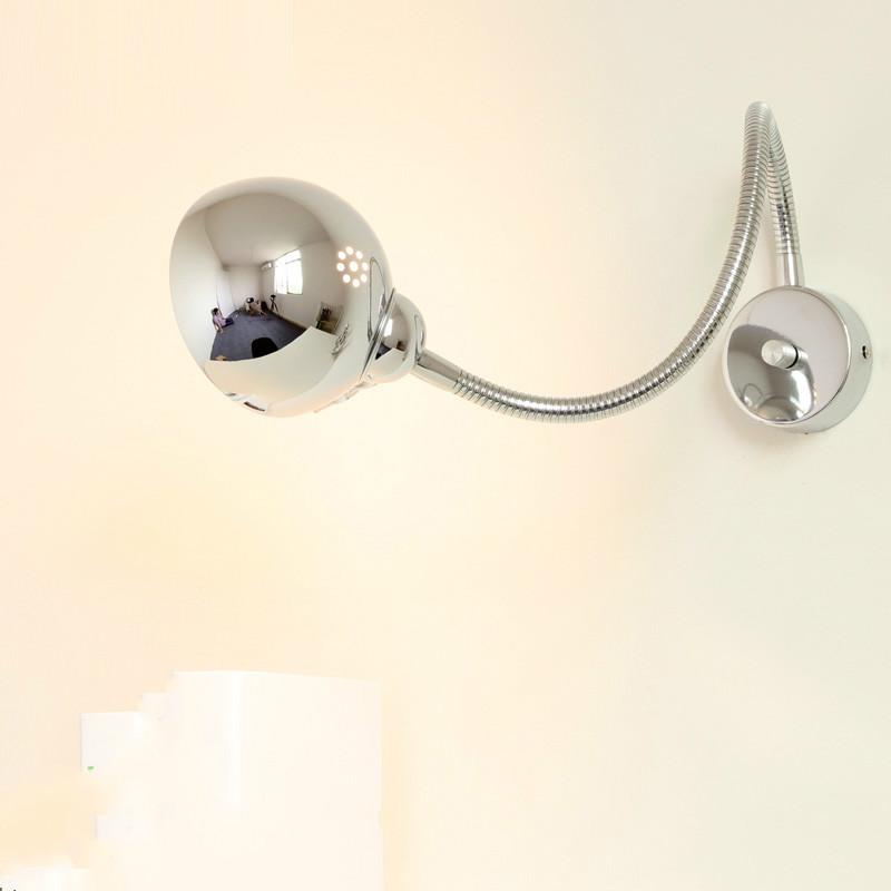 

chrome Swing wall lamp with switch bedside reading light bathroom led Arandela mirror lights Modern wall sconce bedroom Wandlamp