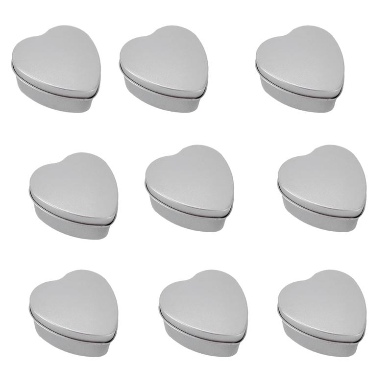 

20Pcs Empty Heart Shaped Silver Metal Tins with Window for Candle Making, Candies, Gifts & Treasures