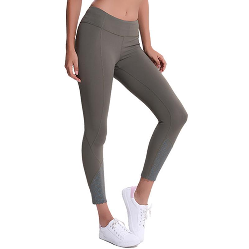 

Women' running tight stretch high waist hip-lifting yoga pants bare feet sports fitness pants, Black