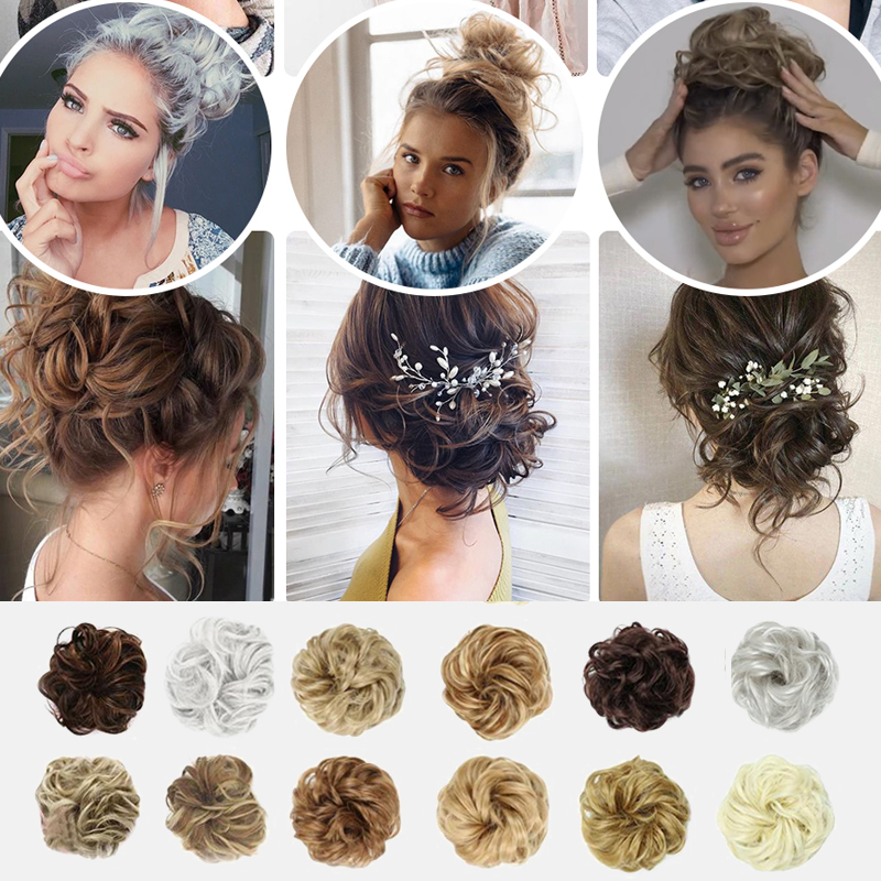

Synthetic Bun Extensions Curly Messy Elastic Hair Scrunchies Elegant Chignons Piece For Women And Children
