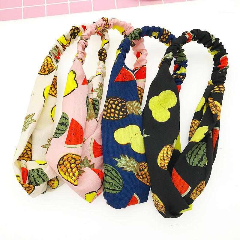 

SHUANGR Women Summer Knot Cross Elastic Hair Bands Headband Soft Vintage Retro Fruits Pattern Turban Bandage Fashion Headwear1