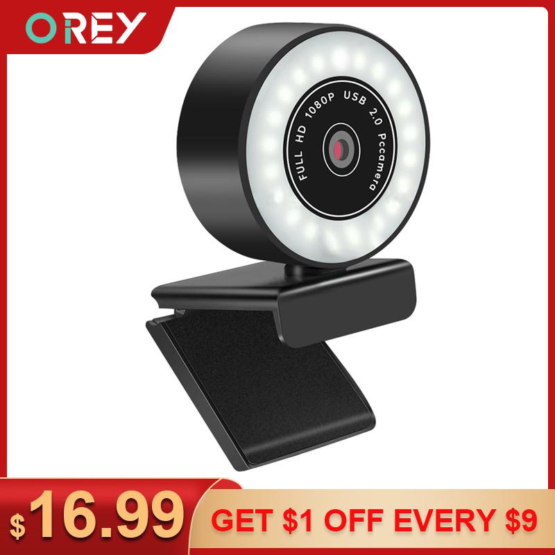 

Webcam 1080P Full HD Web Camera With Light Microphone USB Web Cam For PC Mac Computer Laptop Live Broadcast YouTube Skype Video