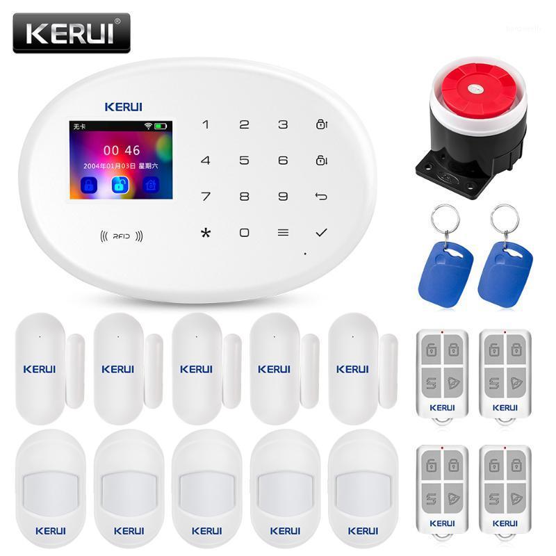

KERUI W20 GSM Alarm System Kit Home Security Wireless WIFI Siren Burglar 2.4 Inch Mini Color Screen infrared dsensor Alarm Panel1