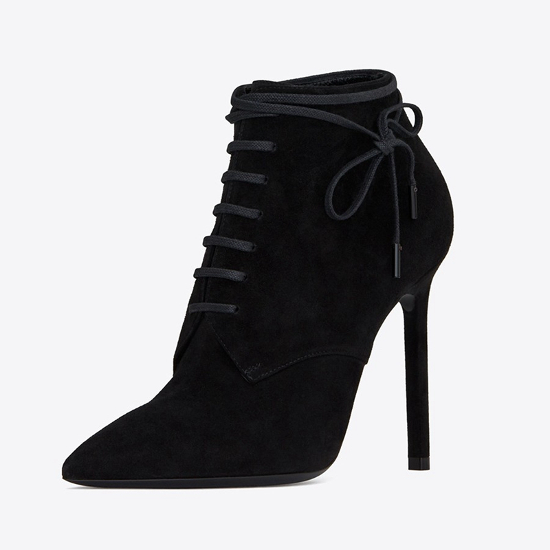 

Marca Famosa Fivela Botas Cinta Rendas At Ankle Boot Para A Mulher Sapatos Estilo Britnico de Dedo Apontado Martin Barcos 8Q2B