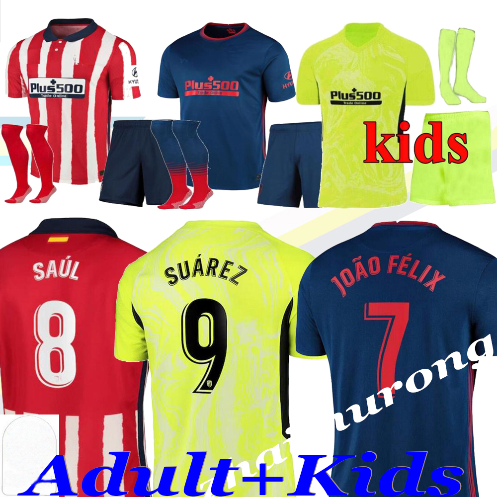 

2020/21 Soccer Jerseys SUAREZ JOAO FELIX SAUL 20 21 Camisetas LLORENTE CORREA Mens Jersey Kids Kit and socks Football Shirt