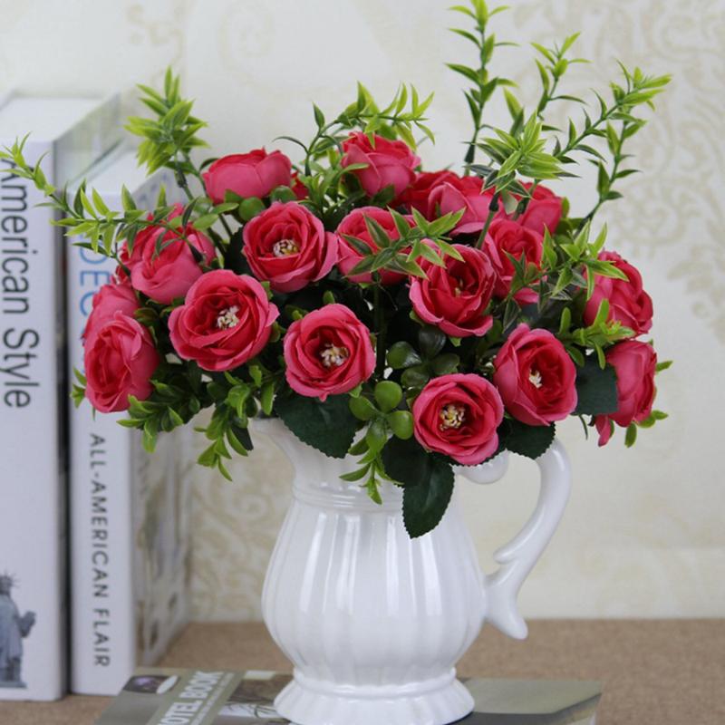 

1Bouquet Artifical Silk Flowers Real Touch Flowers Wedding Office Home Decor Silk Flower Home Wedding Decoration 10/13 Head, Pink