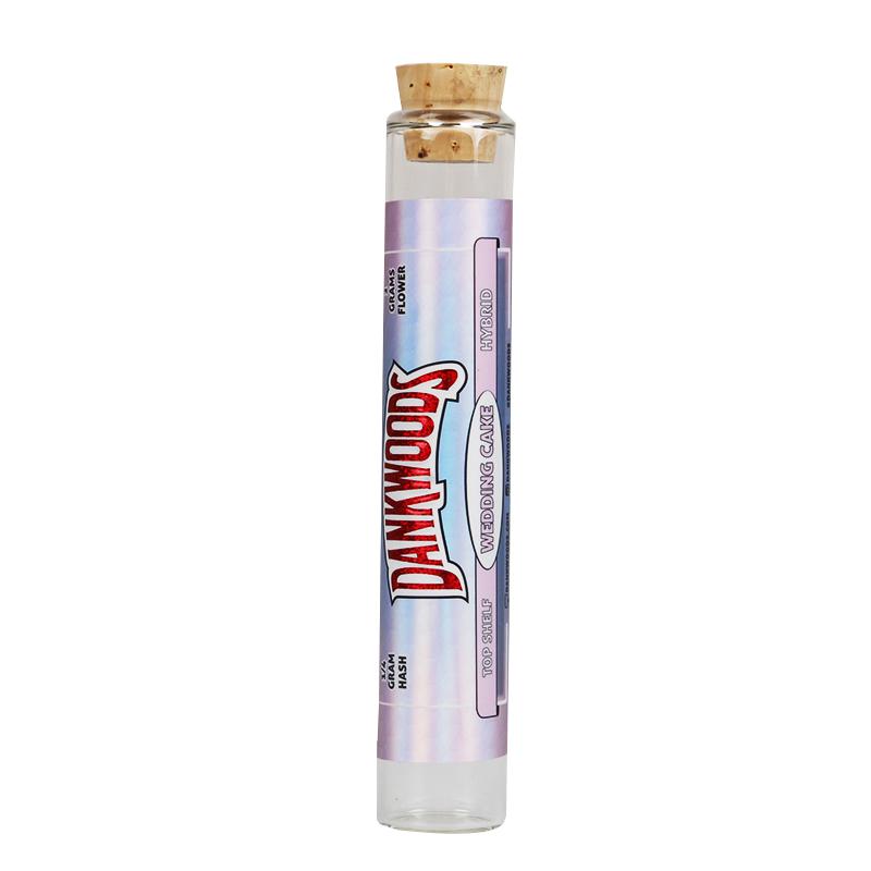 

Dankwoods Empty PreRoll Glass Tube with Stickers Dank Wood Cork Borosilicate Glass Dankwood 120*21mm Pre Rolls E Cigarette Vapor Tubes Vapes