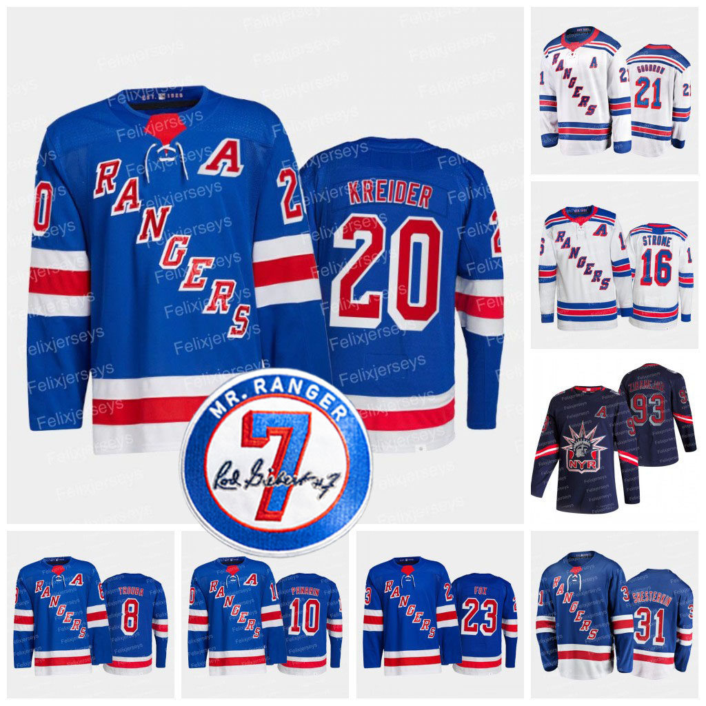 

New York Rangers Igor Shesterkin Jersey Chris Kreider Adam Fox Mika Zibanejad Ryan Strome Barclay Goodrow Jacob Trouba Kaapo Kakko Alexis Lafreniere Ryan Reaves, Navy