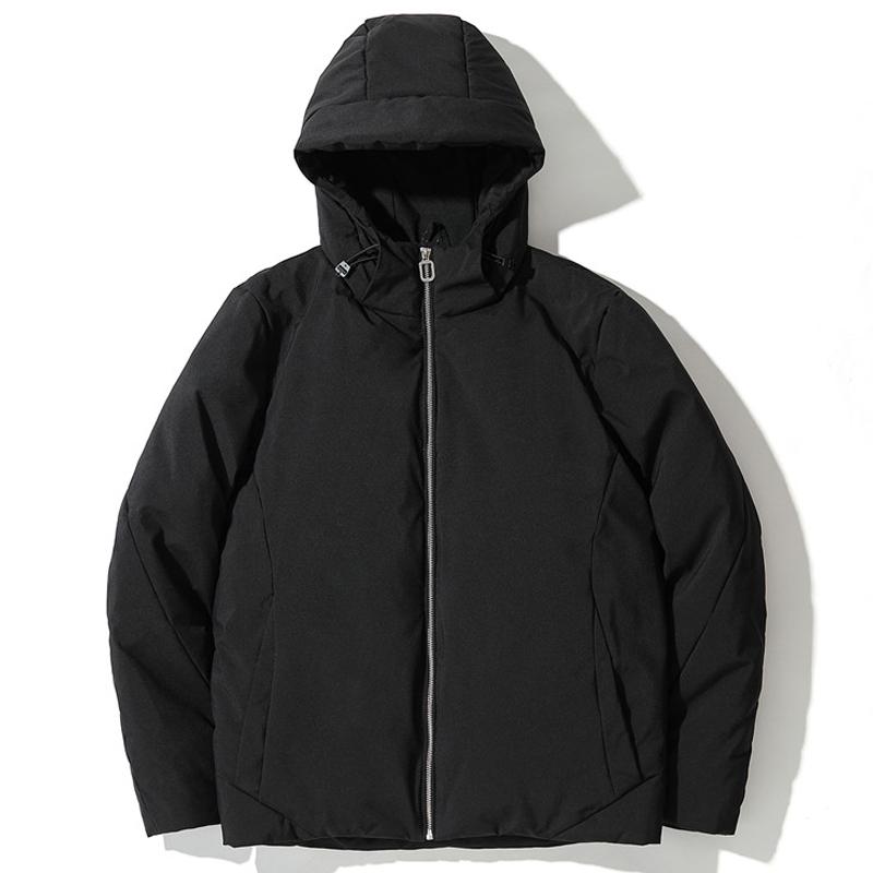 

Men's Winter 2020 New Warm Men Down Jacket Fashion High Quality Windproof Slim Fit Comfortable Blue Black Hooded Down Jacket, Black jacket men