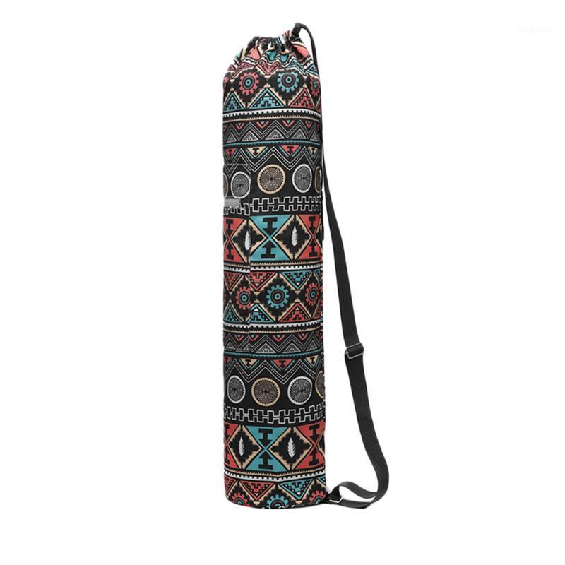 

Canvas Printed Yoga Mat Carry Bag Fashion Sling Sports Bag Drawstring Yoga Mat Adjustable Shoulder Strap1, Red