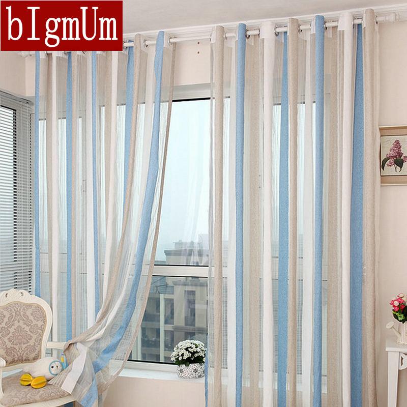 

Chenille Voile Modern Simple Vertical Striped Window Panel for Living Room Transparent Tulle Kitchen Balcon Curtains no Beads, Color no 4 curtain