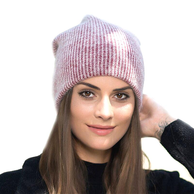 

New Candy Colors Winter Hat Women Knitted Hat Warm Soft Trendy Kpop Style Wool Beanie Elegant Match, Red