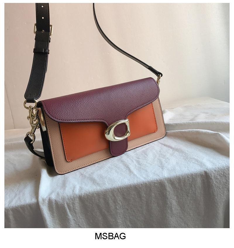 

Fascinating2021 Layer Cowhide First Year Fashion Color Matching Single Shoulder Crossbody Women's Simple Wine God Bag, Black