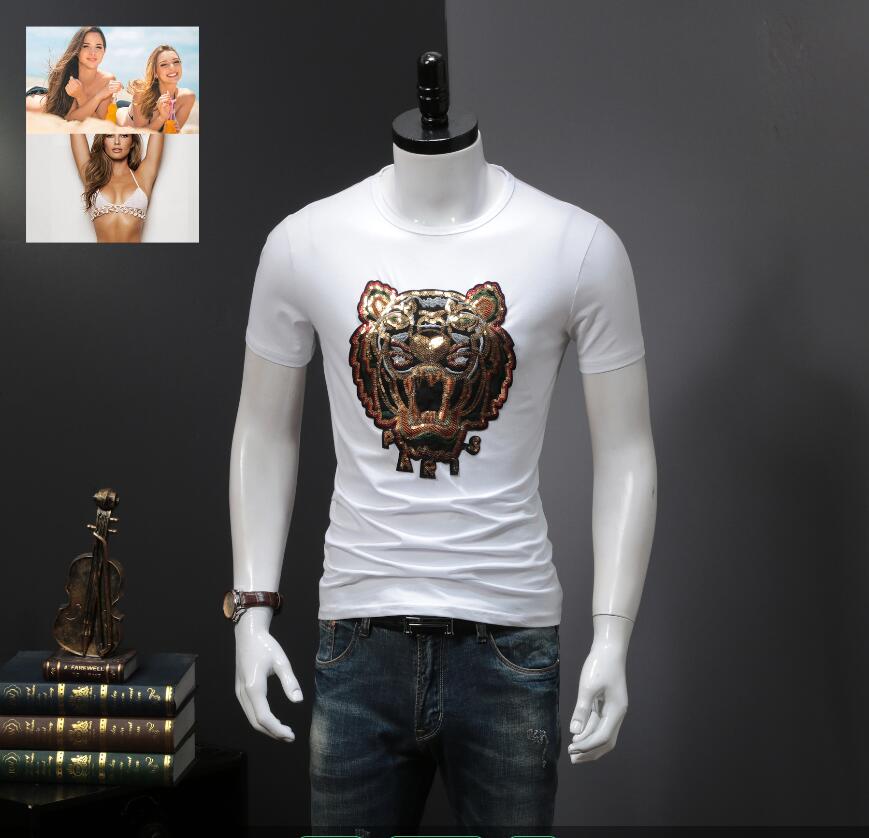 

ummer paris mens luxury clothing hot drill t-shirt diagonal letter print t shirt Fashion r tshirts Casua9, White;black