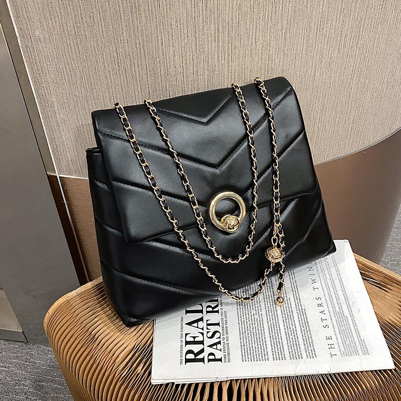 

V-line Vintage Square Armpit Bag 2021 Fashion New High Quality PU Leather Women's Designer Handbag Chain Shoulder Messenger Bag, Beige