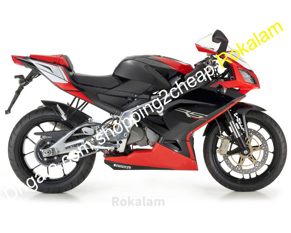 Motos RS125 Pour Aprilia RS R S 125 2006 2007 2008 2009 2010 2011 Sportbike Noir Rouge Carénage Kit (moulage par injection)