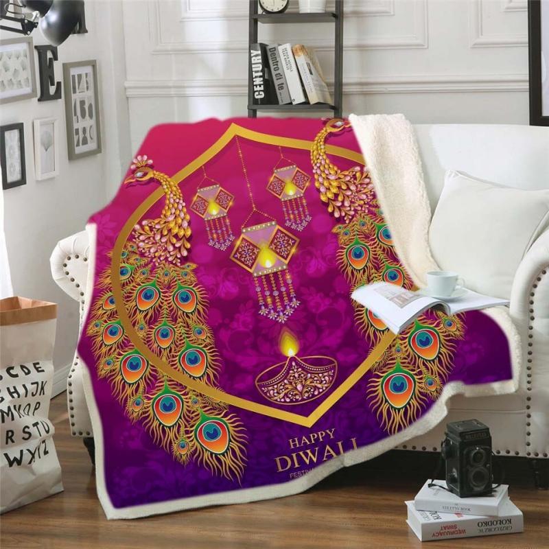 

New 3D Print Rectangle Sherpa Blanket Wearable Throw Blanket FJ155